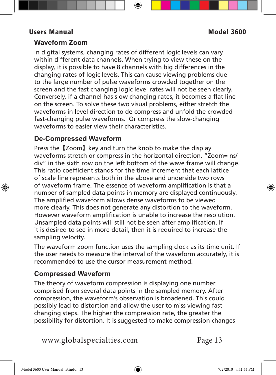 Global Specialties 3600 User Manual | Page 18 / 37