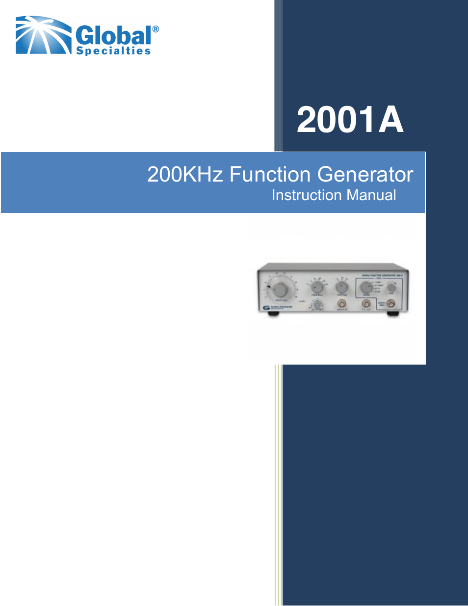 Global Specialties 2001A User Manual | 11 pages