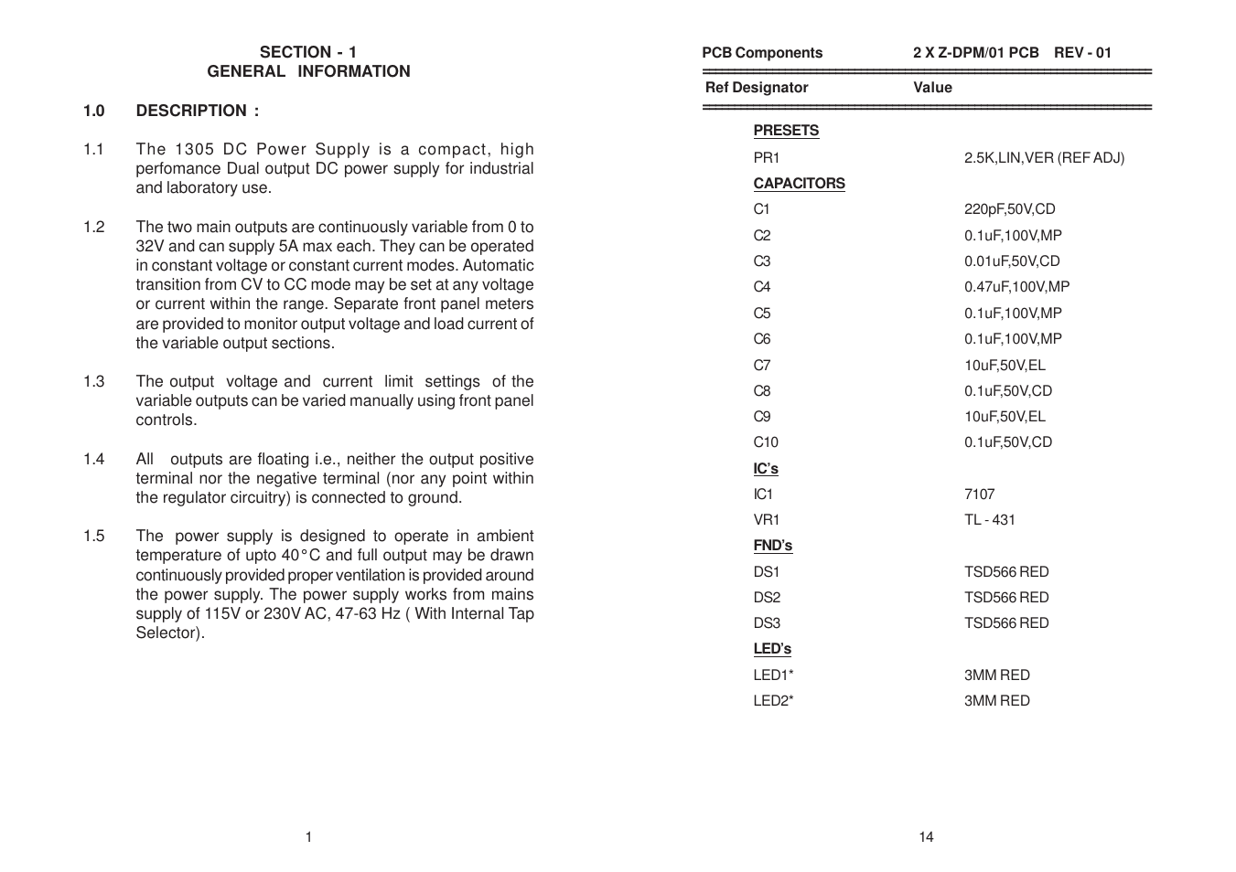 Global Specialties 1305 - Manual User Manual | Page 3 / 9