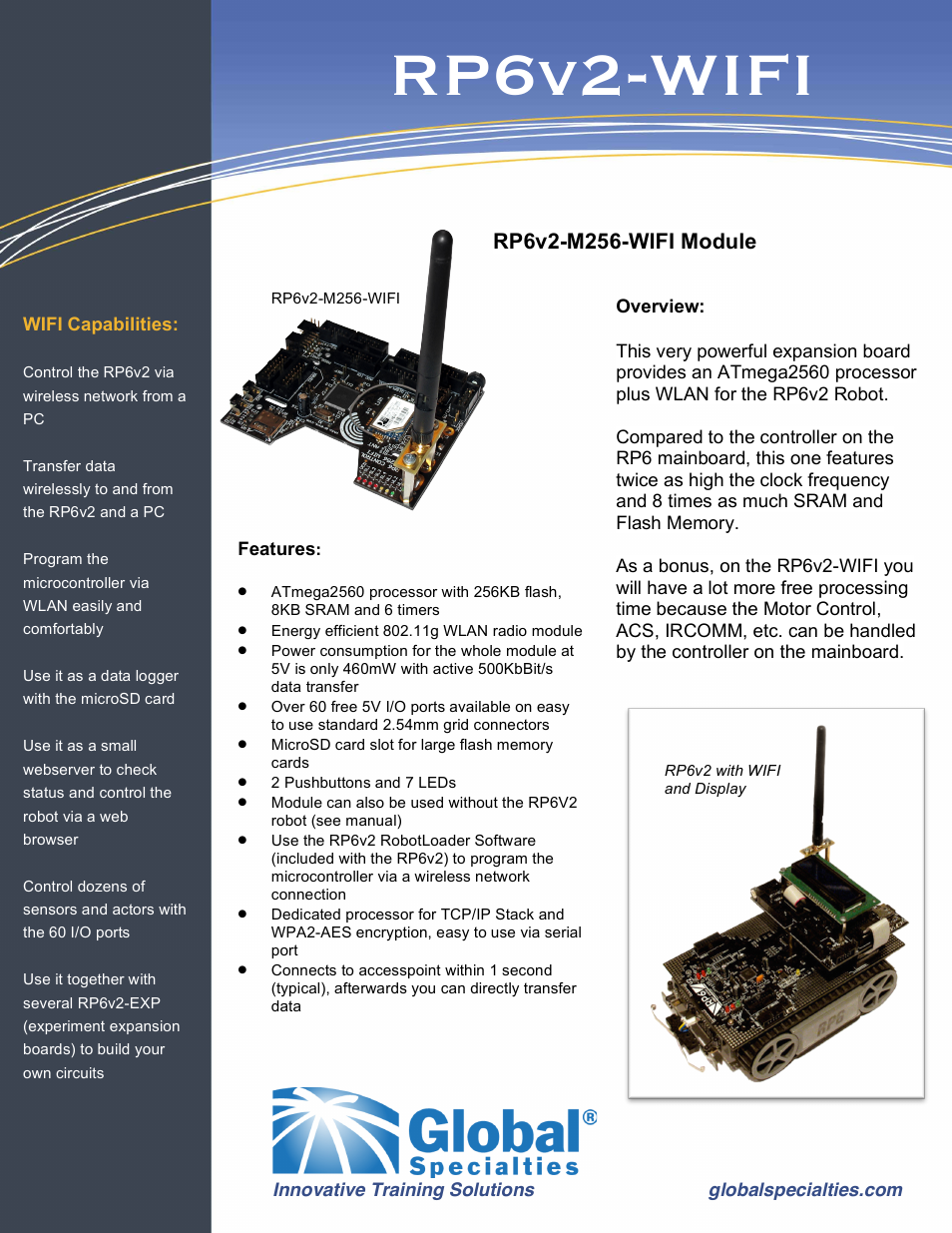 Global Specialties RP6V2-WIFI User Manual | 2 pages