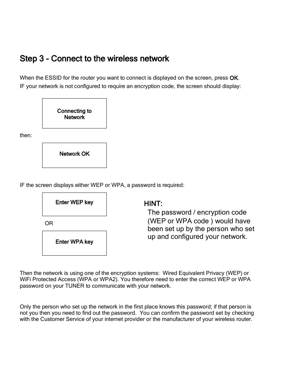 Step 3 - connect to the wireless network | Grace Digital GDI-IRDT200 Tuner User Manual | Page 13 / 41