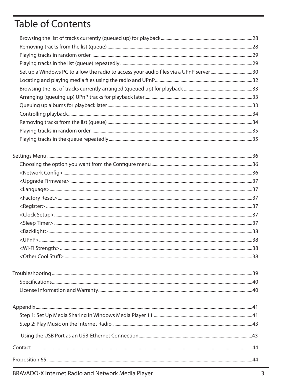 Grace Digital GDI-IRD4500 Bravado X User Manual | Page 3 / 46