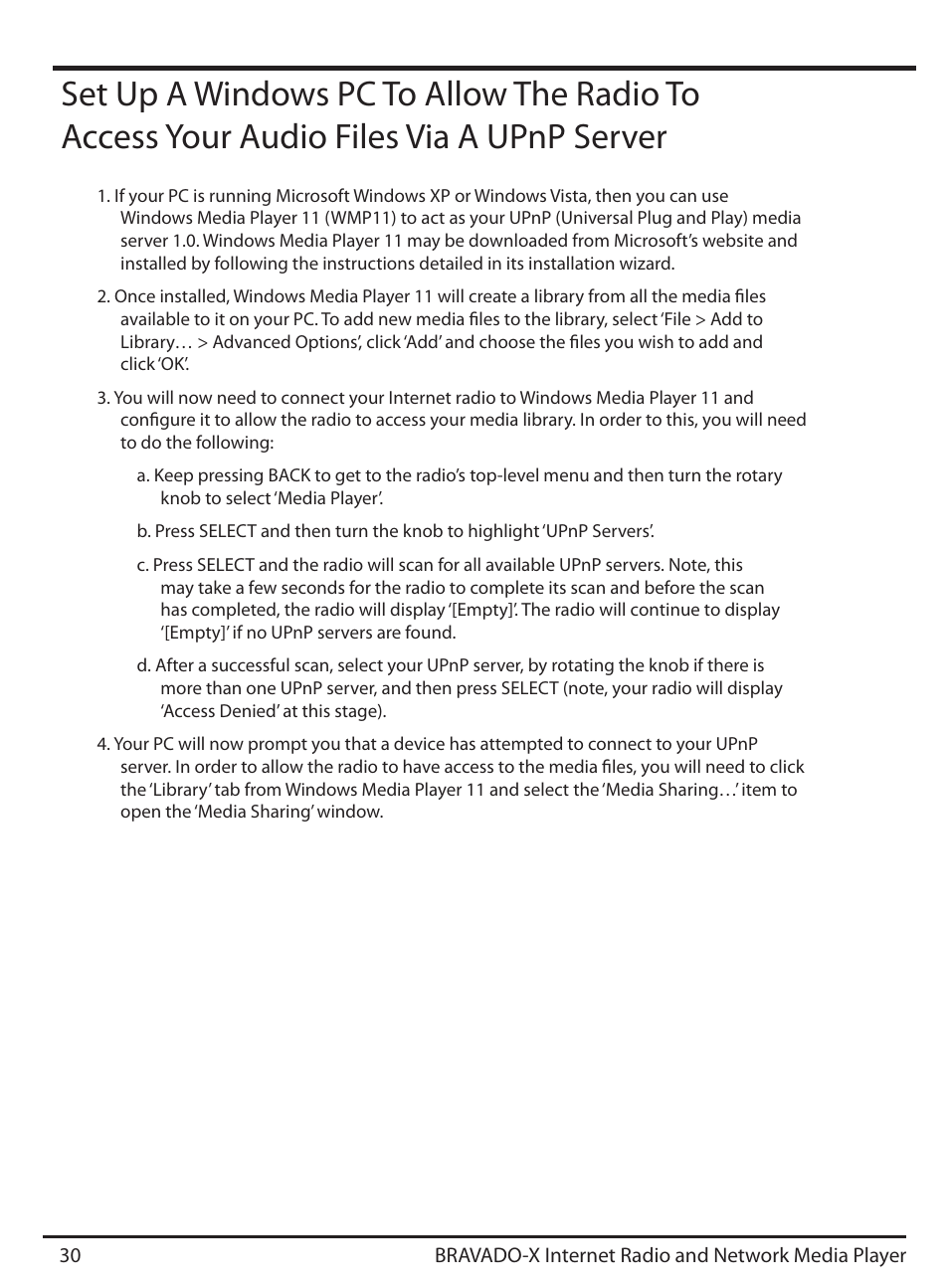 Grace Digital GDI-IRD4500 Bravado X User Manual | Page 30 / 46