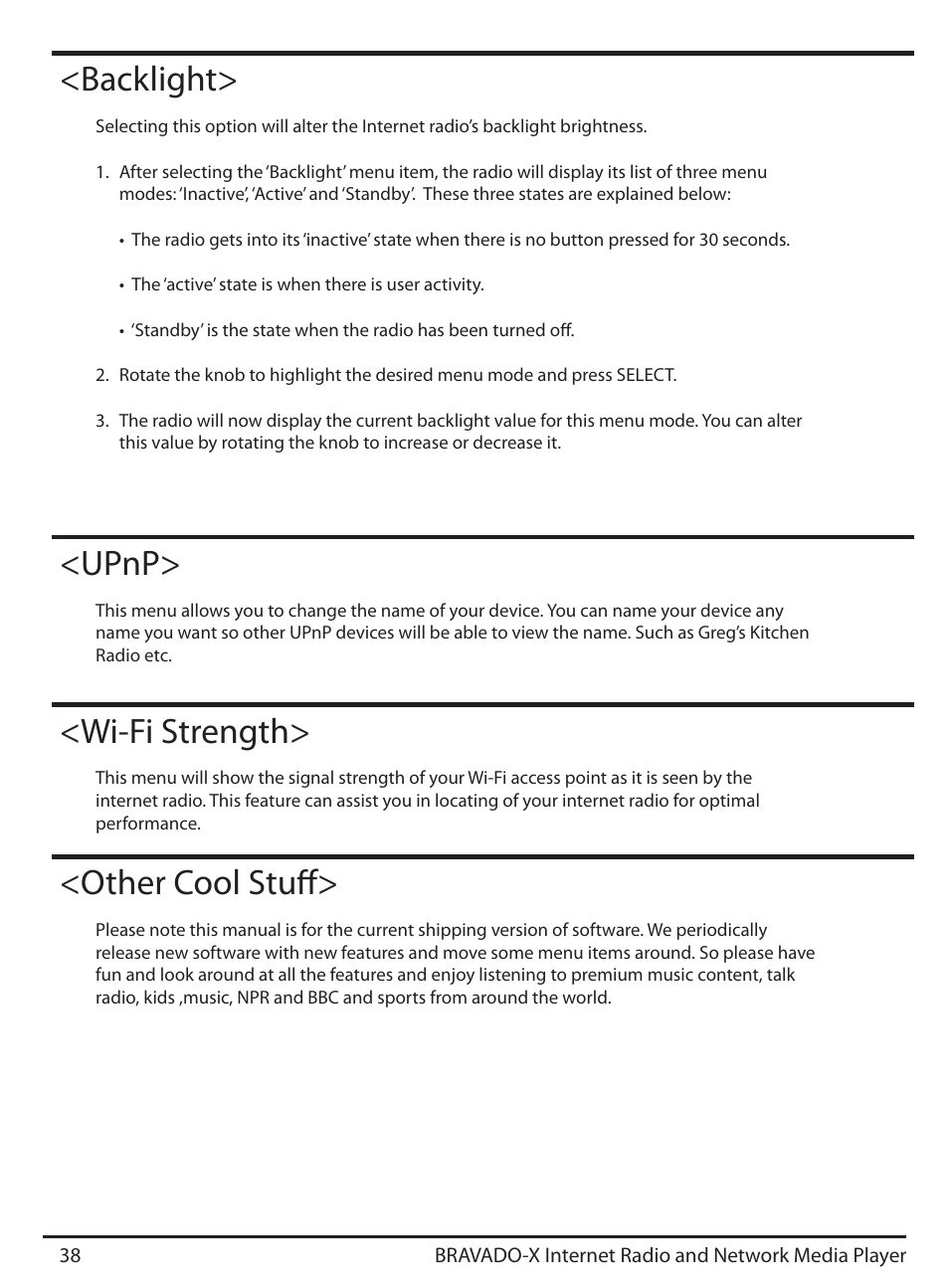 Grace Digital GDI-IRD4500 Bravado X User Manual | Page 38 / 46