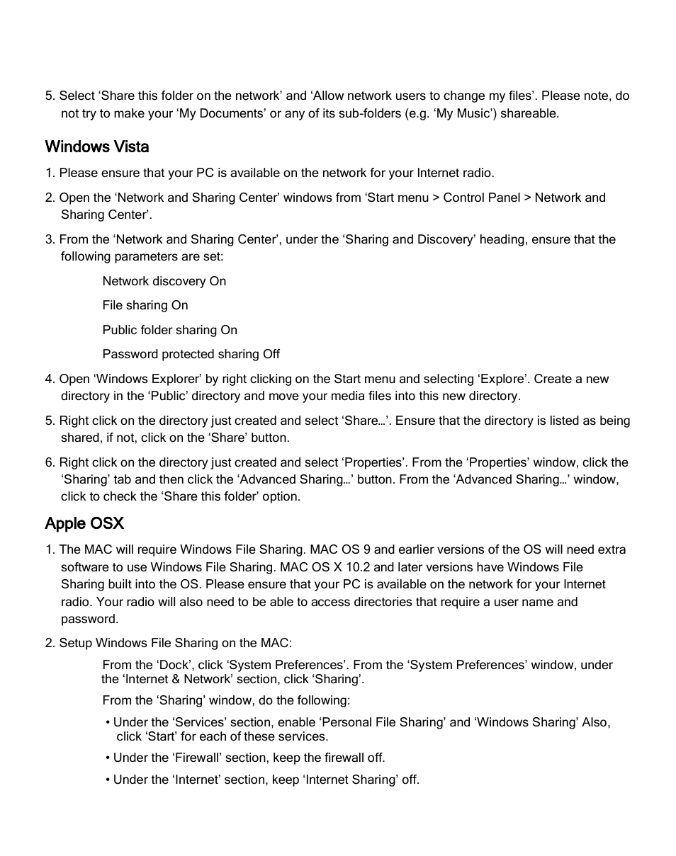 Windows vista, Apple osx | Grace Digital GDI-IR2600 Innovator X User Manual | Page 31 / 52