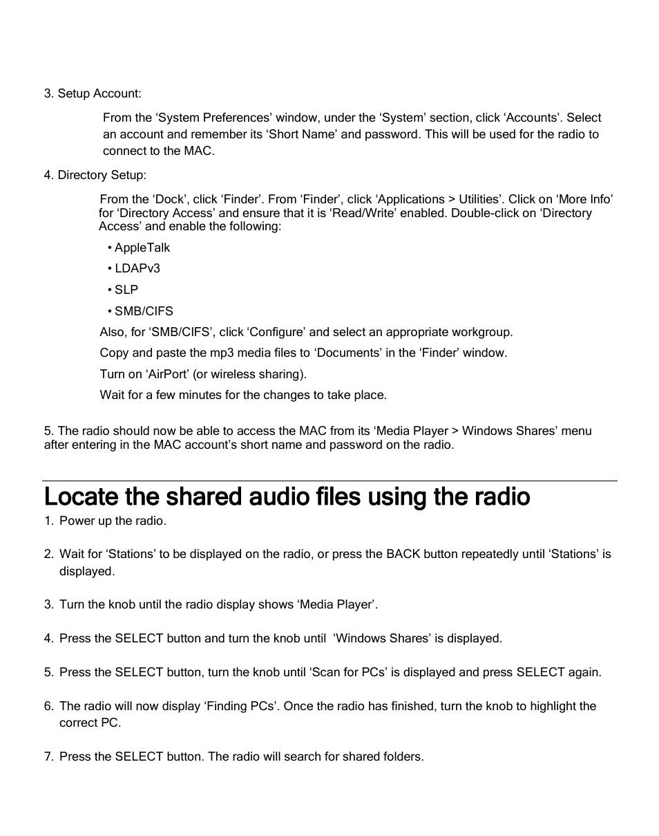 Locate the shared audio files using the radio | Grace Digital GDI-IR2600 Innovator X User Manual | Page 32 / 52