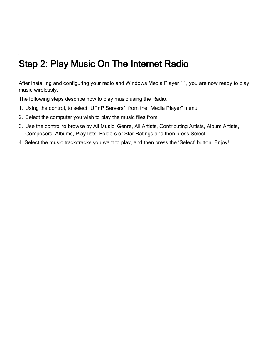 Step 2: play music on the internet radio | Grace Digital GDI-IR2600 Innovator X User Manual | Page 51 / 52