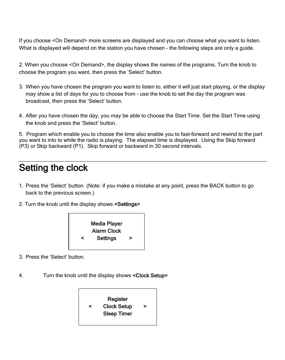 Setting the clock | Grace Digital GDI-IRD4000 Allegro User Manual | Page 19 / 48