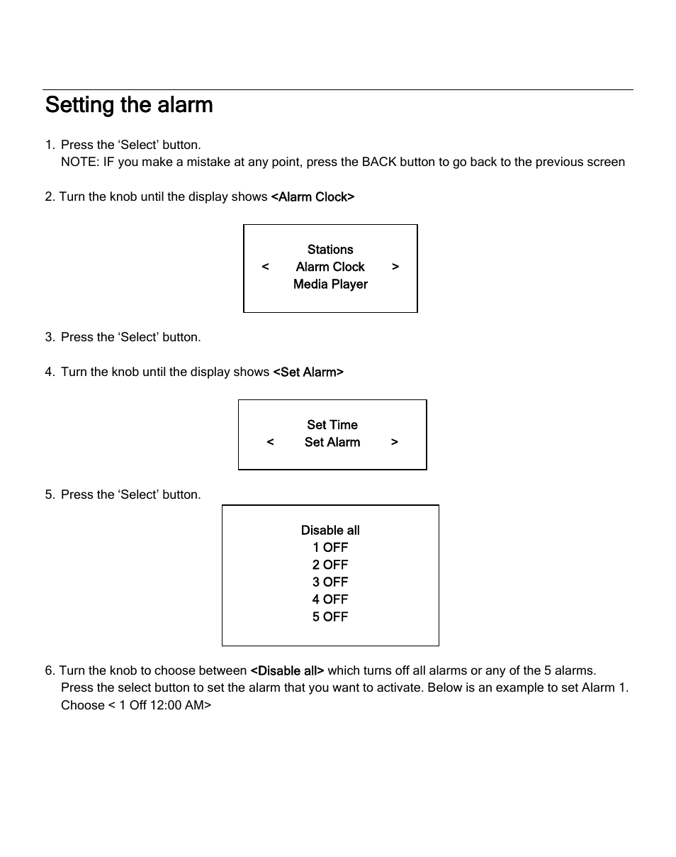 Setting the alarm | Grace Digital GDI-IRD4000 Allegro User Manual | Page 21 / 48