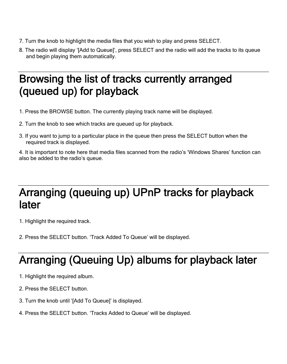 Arranging (queuing up) albums for playback later | Grace Digital GDI-IRD4000 Allegro User Manual | Page 36 / 48