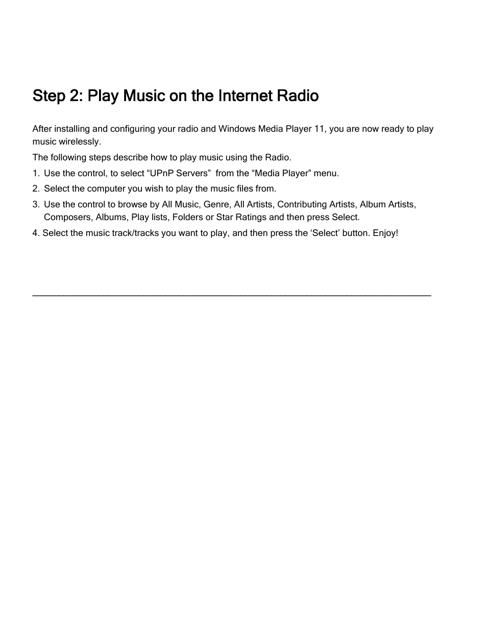 Step 2: play music on the internet radio | Grace Digital GDI-IRD4000 Allegro User Manual | Page 47 / 48