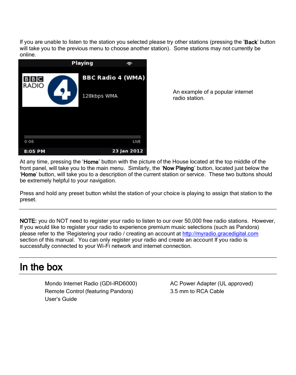 Grace Digital GDI-IRC6000 Mondo User Manual | Page 11 / 53