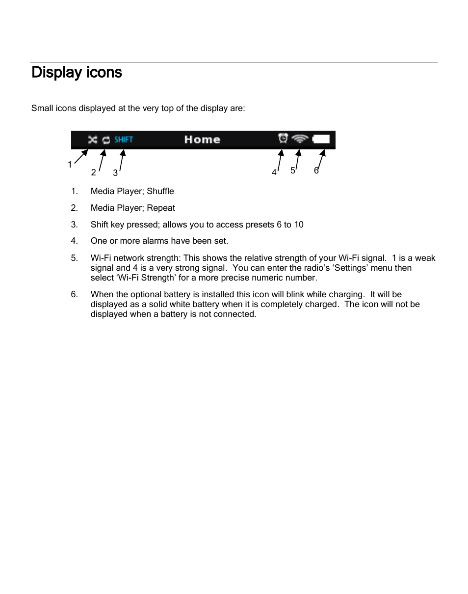 Display icons | Grace Digital GDI-IRC6000 Mondo User Manual | Page 15 / 53