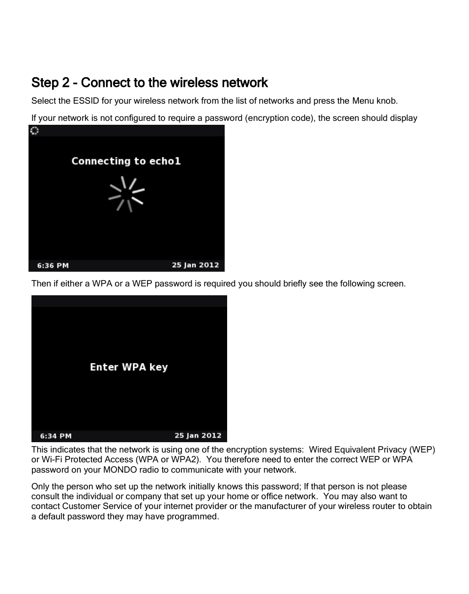 Step 2 - connect to the wireless network | Grace Digital GDI-IRC6000 Mondo User Manual | Page 17 / 53