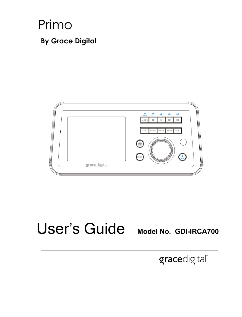 Grace Digital GDI-IRCA700 Primo User Manual | 52 pages