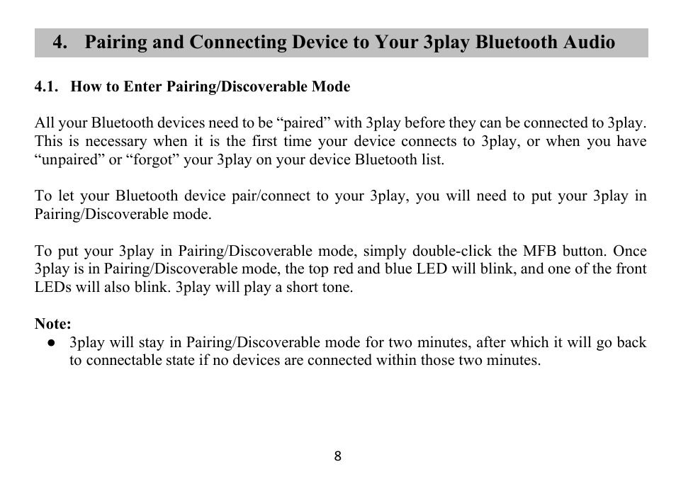 Grace Digital GDI-BTPB300 3play Quick Start Guide User Manual | Page 9 / 17