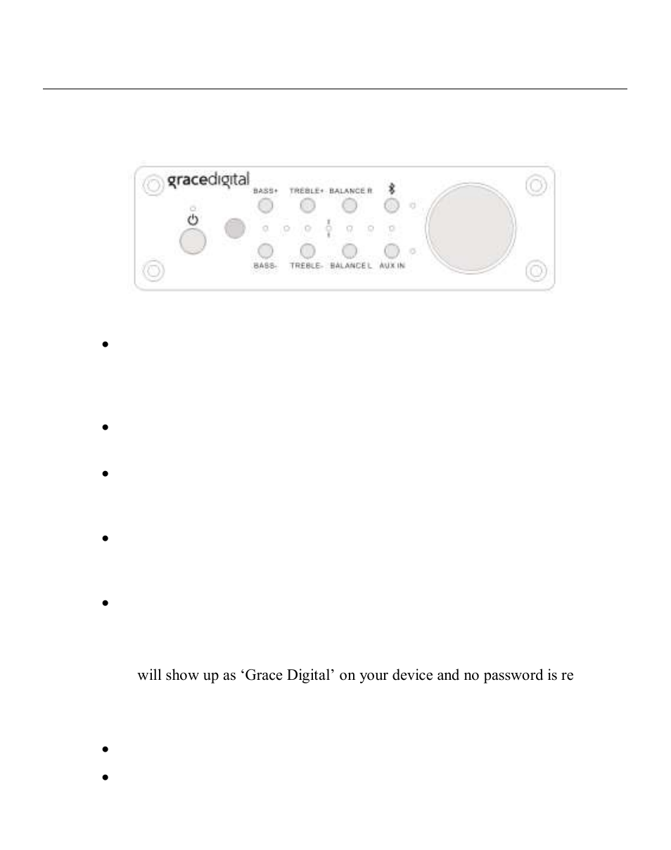 Front panel | Grace Digital GDI-BTAR512 User Manual | Page 4 / 8