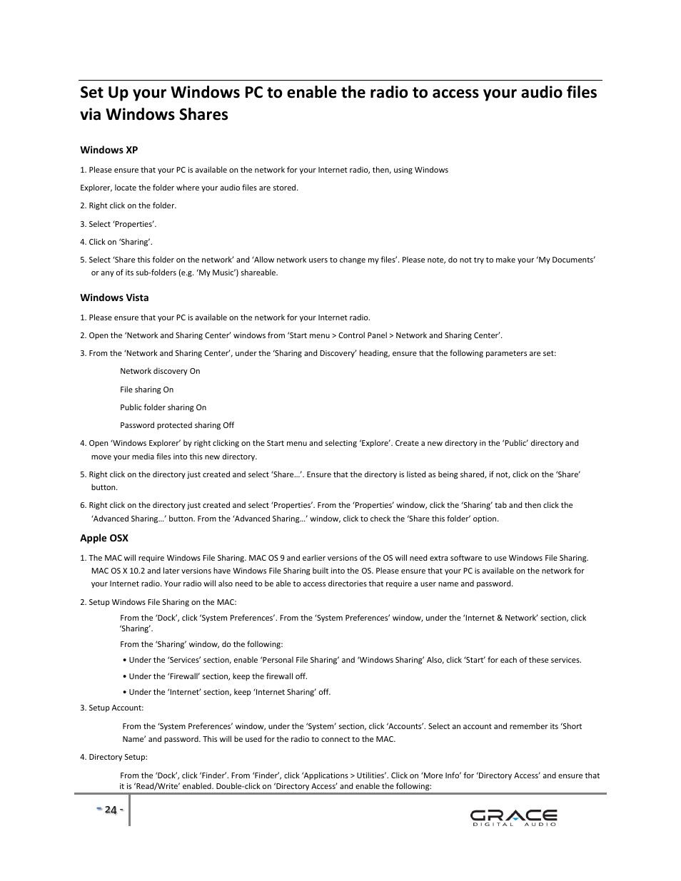 Grace Digital GDI-IRBM20 Business Music System User Manual | Page 25 / 40