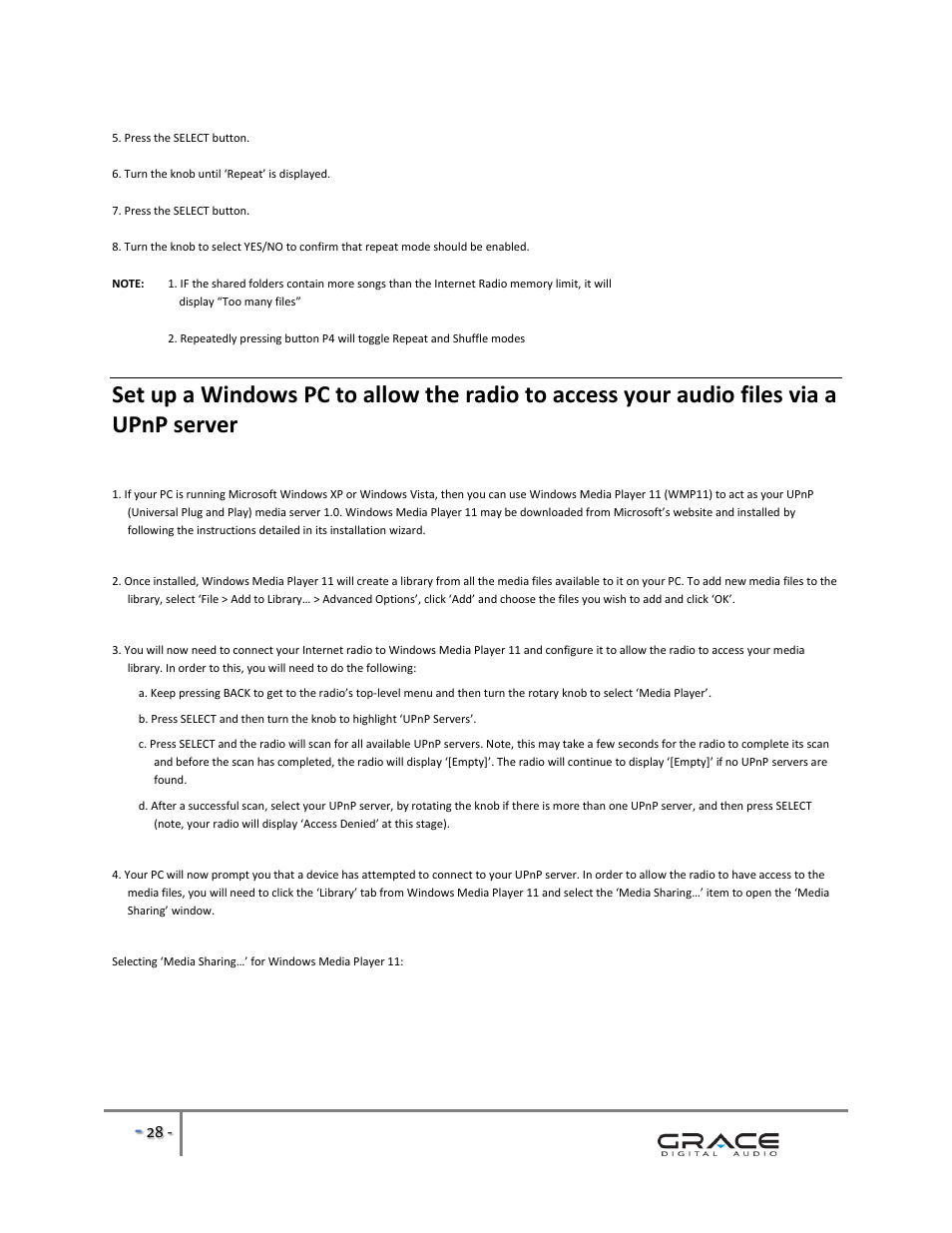 Grace Digital GDI-IRBM20 Business Music System User Manual | Page 29 / 40