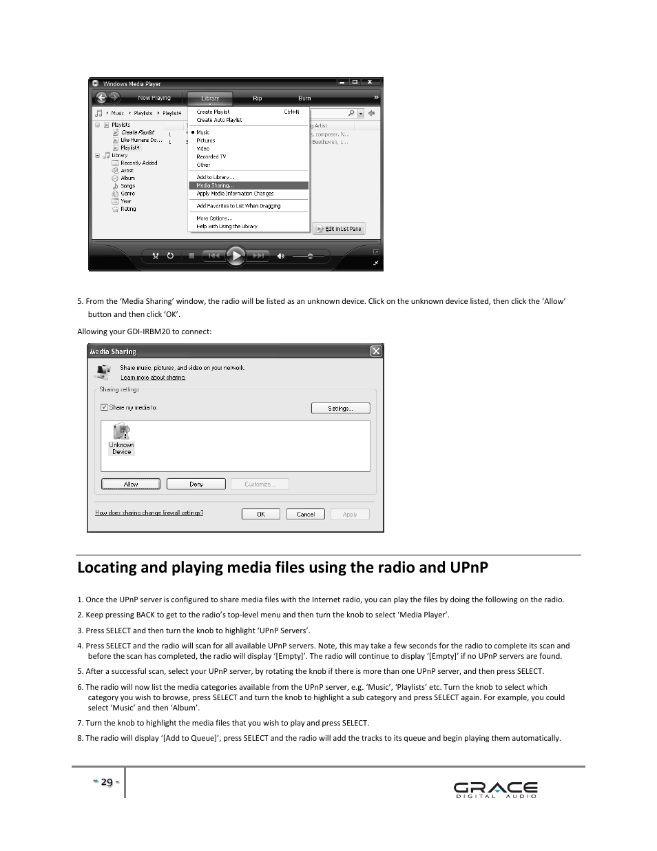 Grace Digital GDI-IRBM20 Business Music System User Manual | Page 30 / 40