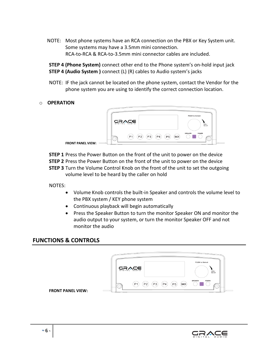 Functions & controls | Grace Digital GDI-IRBM20 Business Music System User Manual | Page 7 / 40