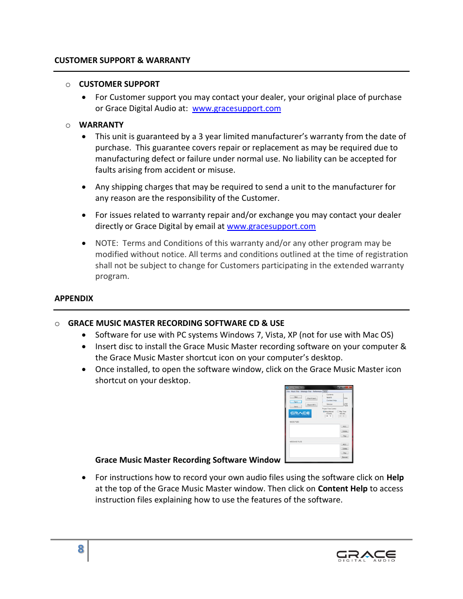 Grace Digital GDI-USBM10 Business Audio System User Manual | Page 9 / 11