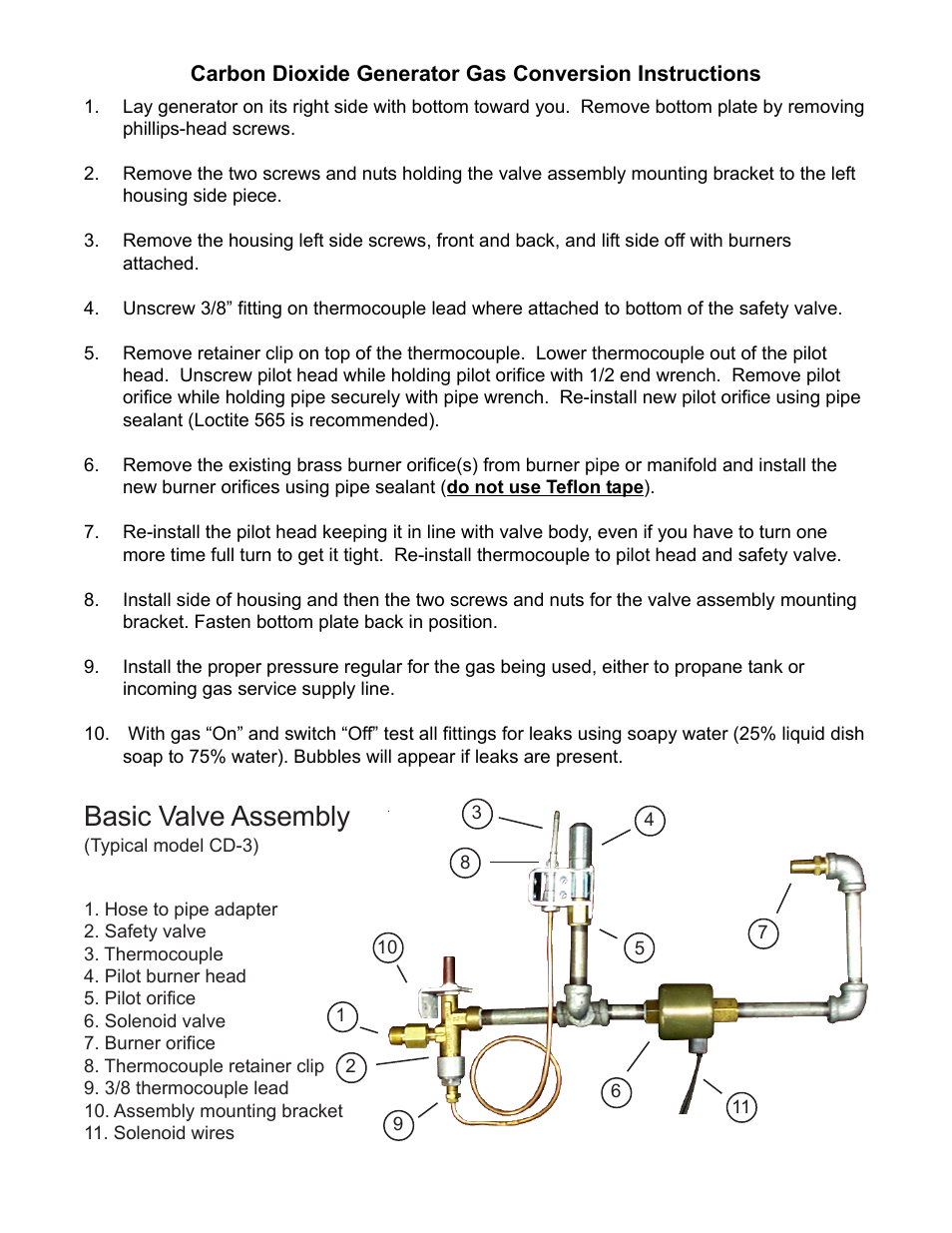 Green Air Products Carbon Dioxide Generator Gas Conversion User Manual | 1 page