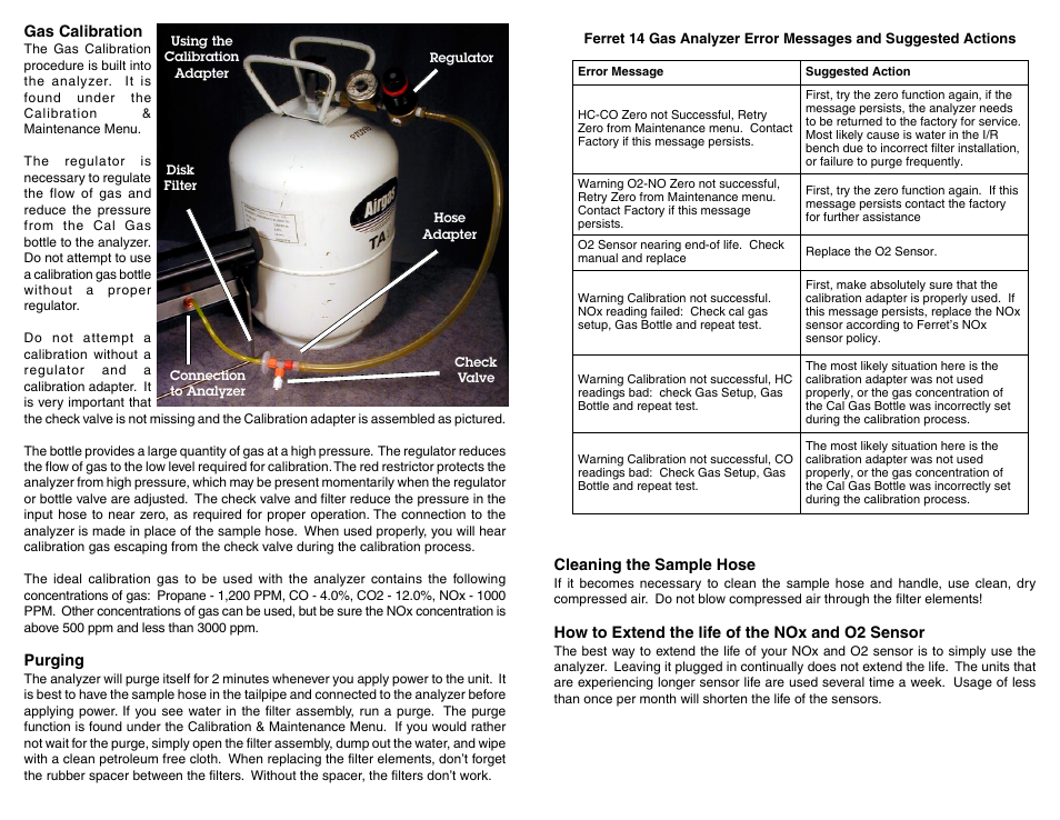 GxT Ferret 14 5-Gas Calibration User Manual | Page 2 / 2