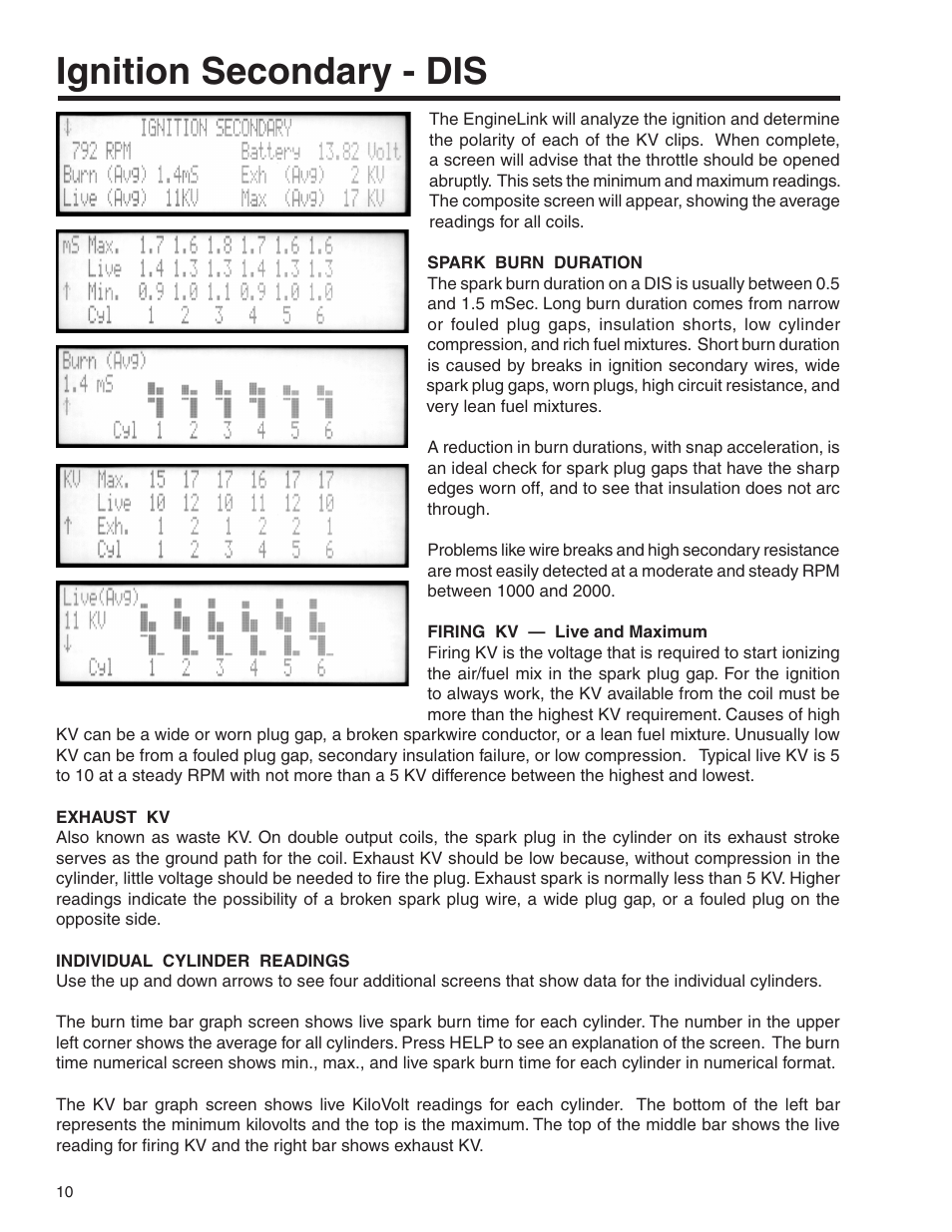 Ignition secondary - dis | GxT V055-01 Diagnostic Analyzer User Manual | Page 10 / 28