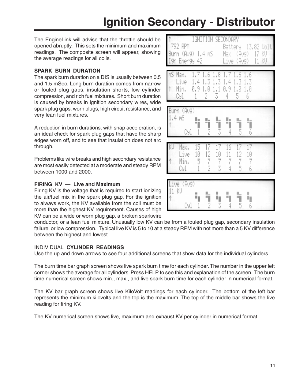 Ignition secondary - distributor | GxT V055-01 Diagnostic Analyzer User Manual | Page 11 / 28