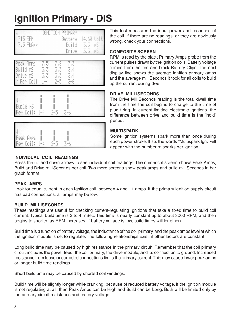 Ignition primary - dis | GxT V055-01 Diagnostic Analyzer User Manual | Page 8 / 28