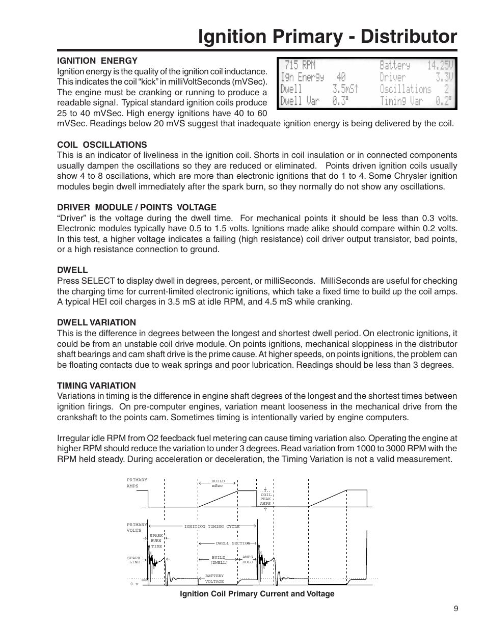 Ignition primary - distributor | GxT V055-01 Diagnostic Analyzer User Manual | Page 9 / 28