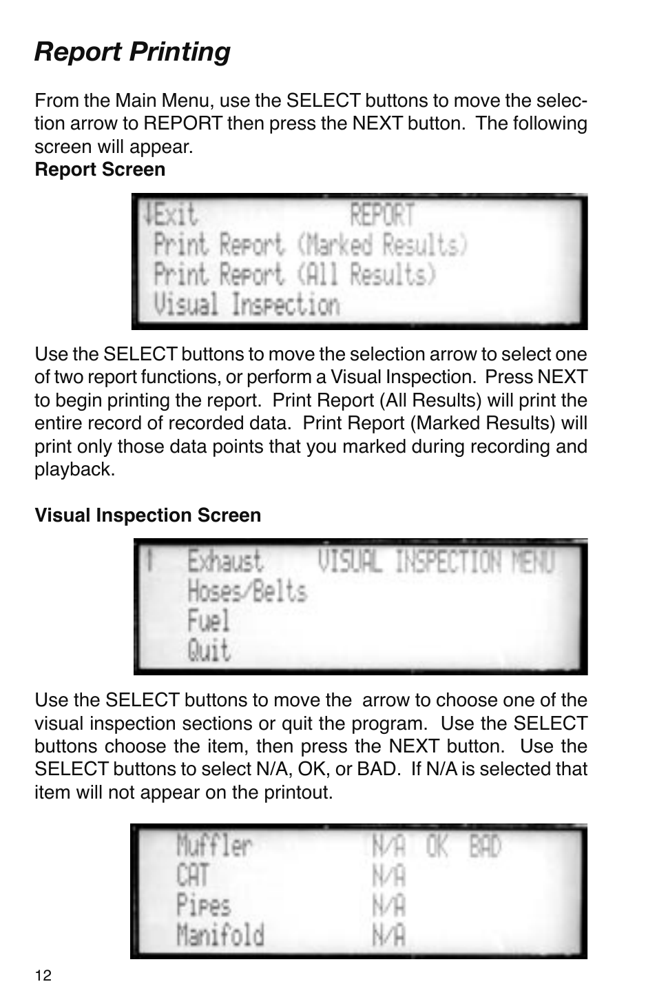 Report printing | GxT V016-01, Ferret 16 GasLink II 5-Gas Analyzer User Manual | Page 12 / 24