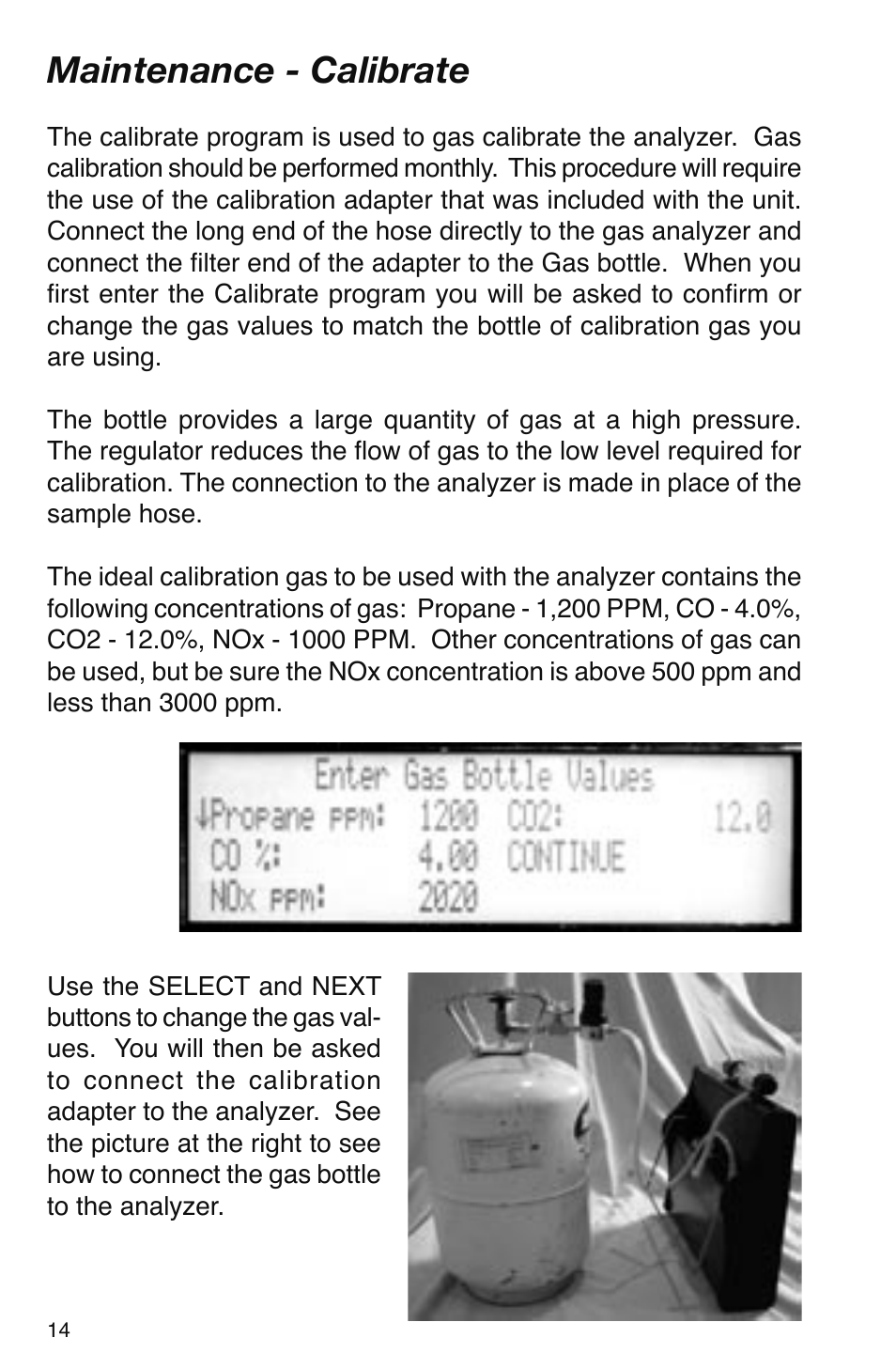 Maintenance - calibrate | GxT V016-01, Ferret 16 GasLink II 5-Gas Analyzer User Manual | Page 14 / 24