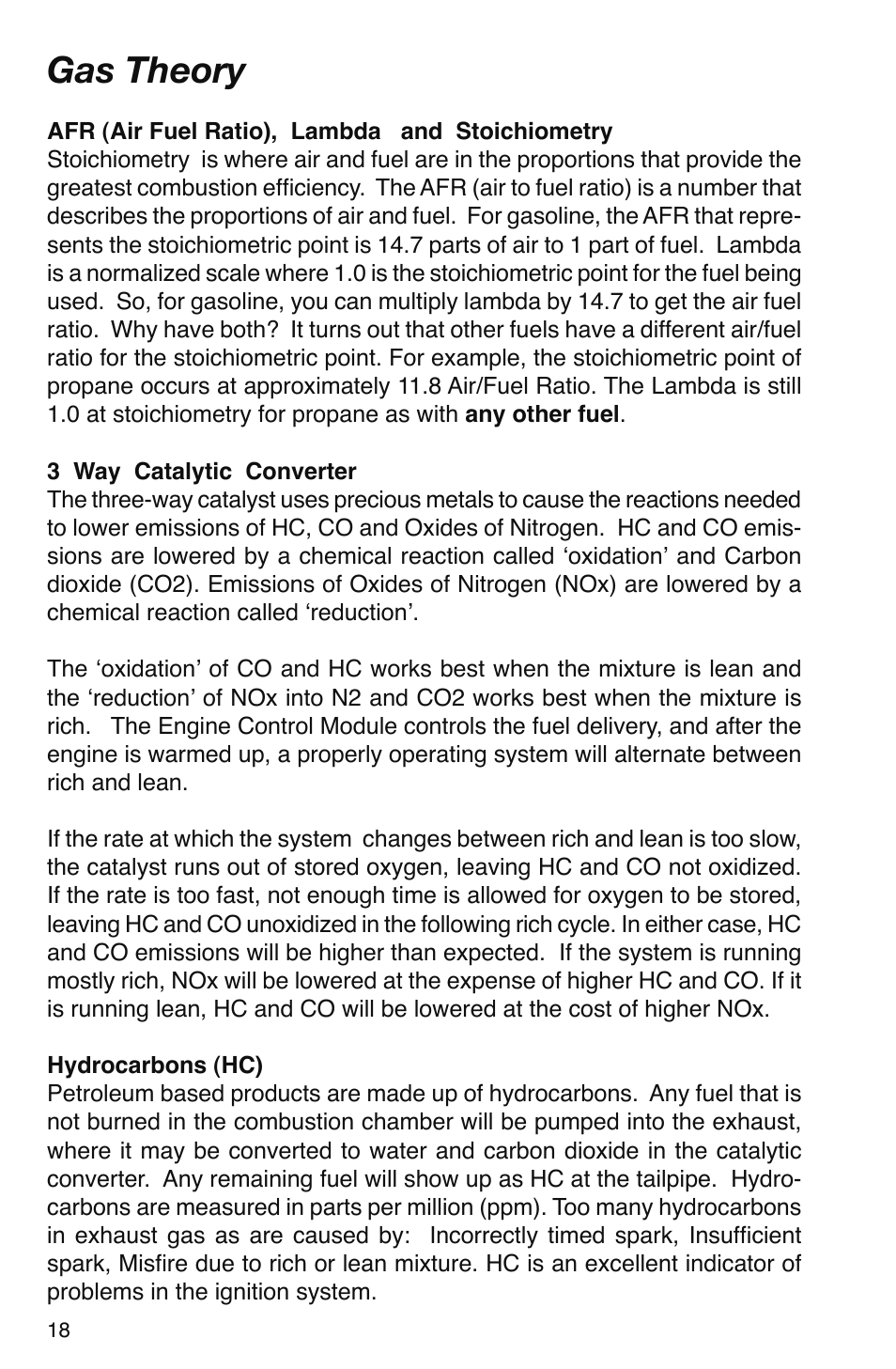 Gas theory | GxT V016-01, Ferret 16 GasLink II 5-Gas Analyzer User Manual | Page 18 / 24