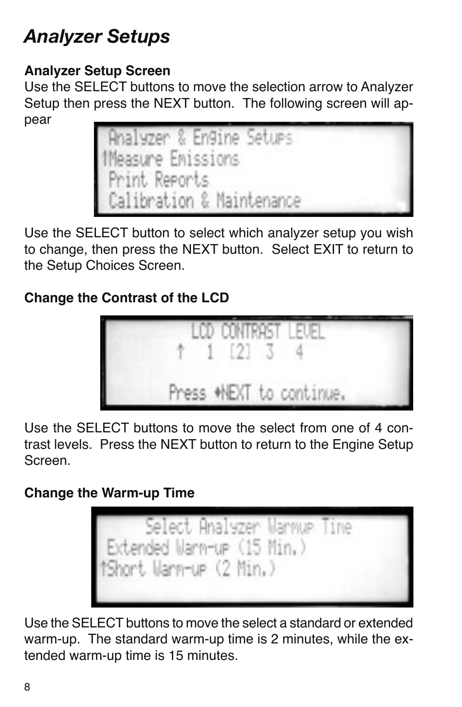 Analyzer setups | GxT V016-01, Ferret 16 GasLink II 5-Gas Analyzer User Manual | Page 8 / 24