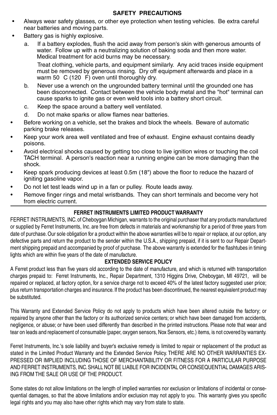 GxT Ferret 927 High Amps Probe User Manual | Page 2 / 2