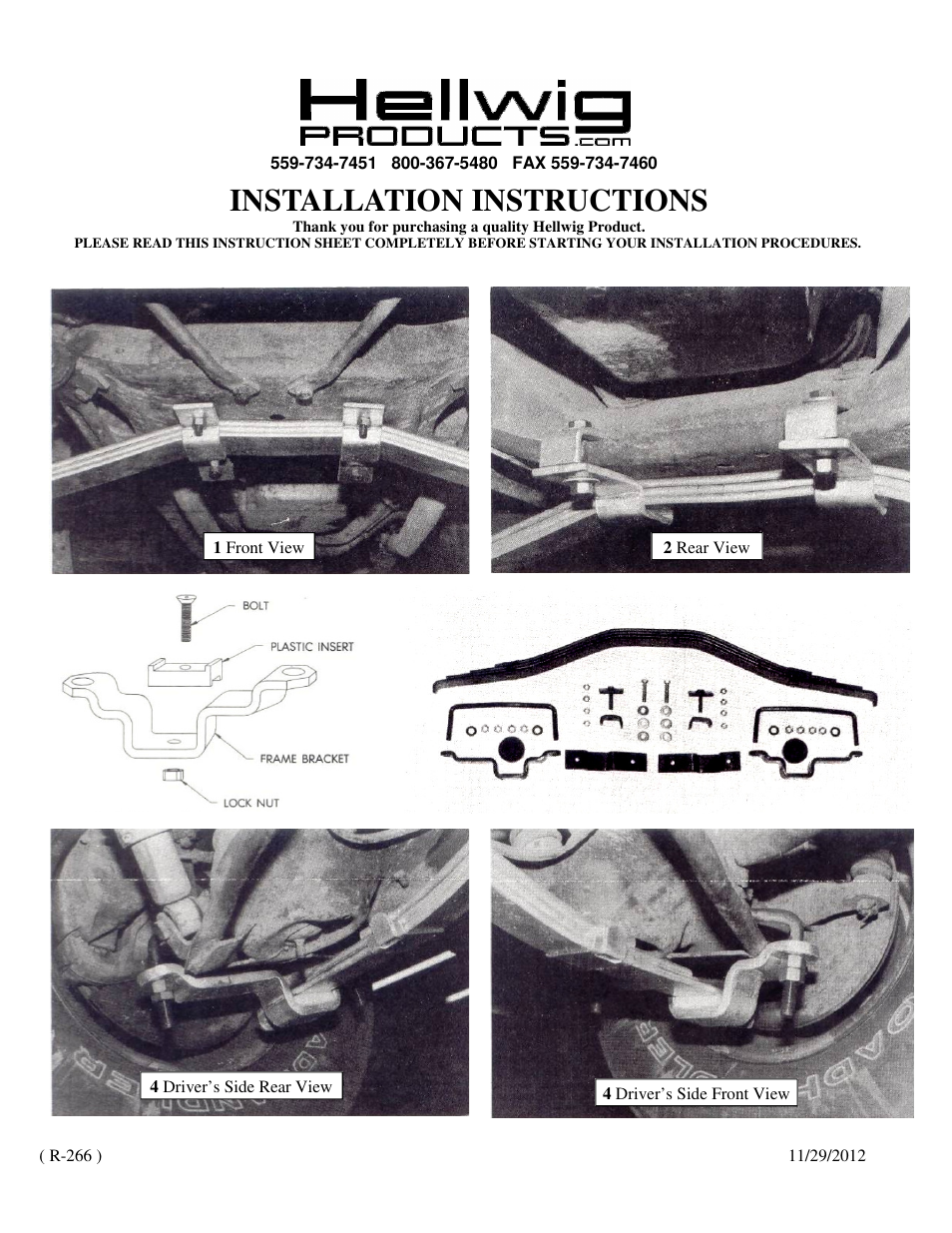 Hellwig Front Helper Spring 14141 User Manual | 2 pages