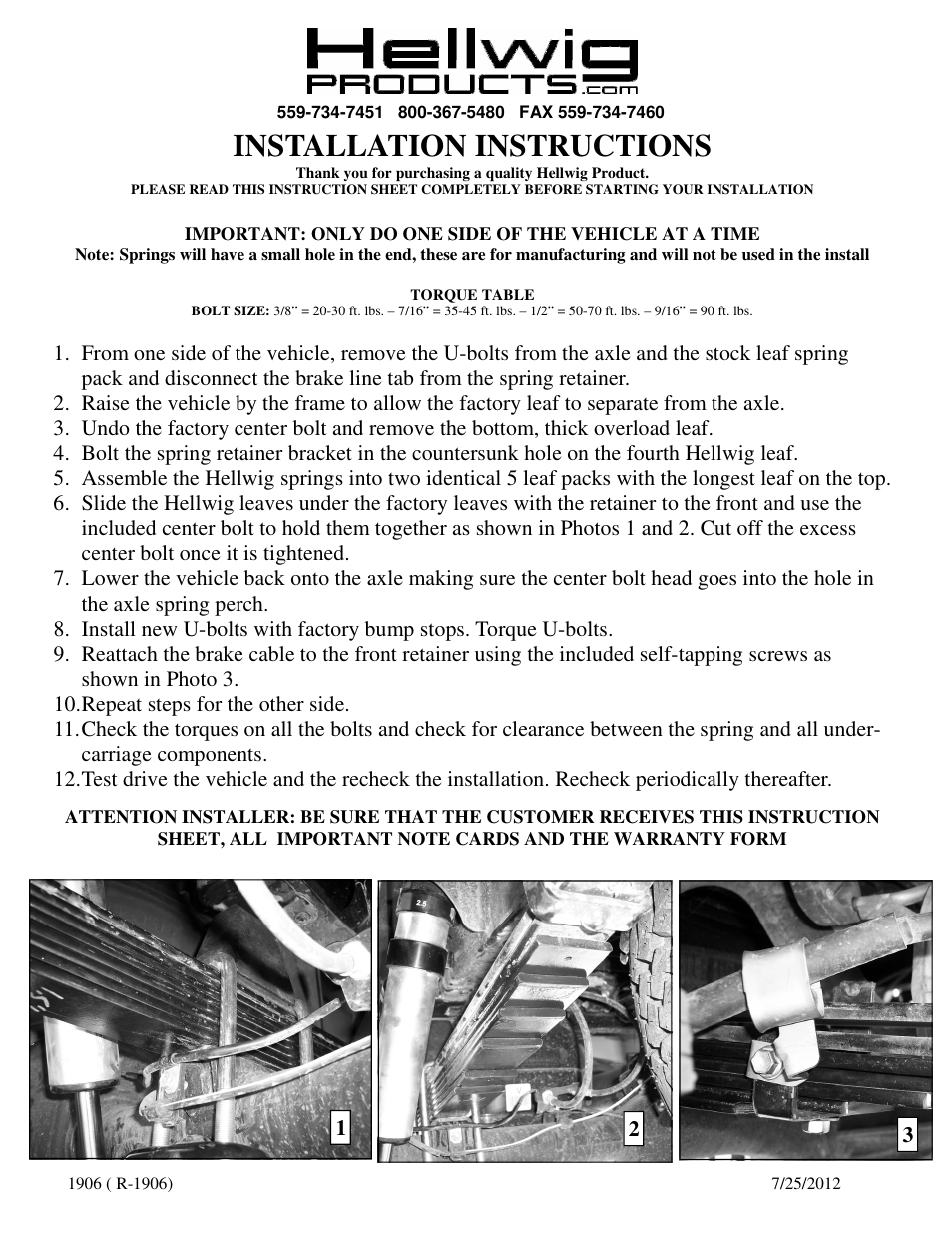 Hellwig Helper Spring 1906 User Manual | 1 page