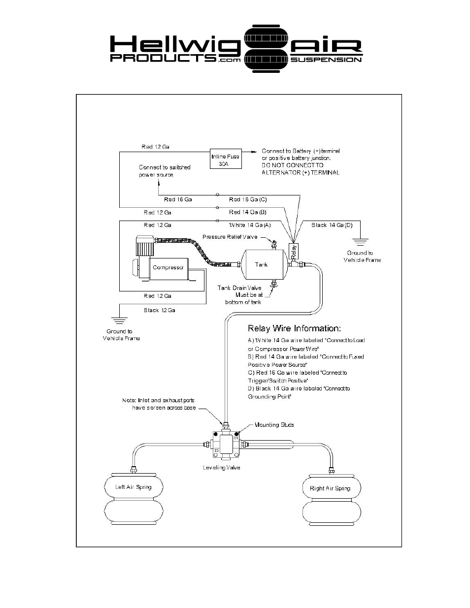 Plumbing and wiring diagram | Hellwig Compressor 4880 User Manual | Page 5 / 7