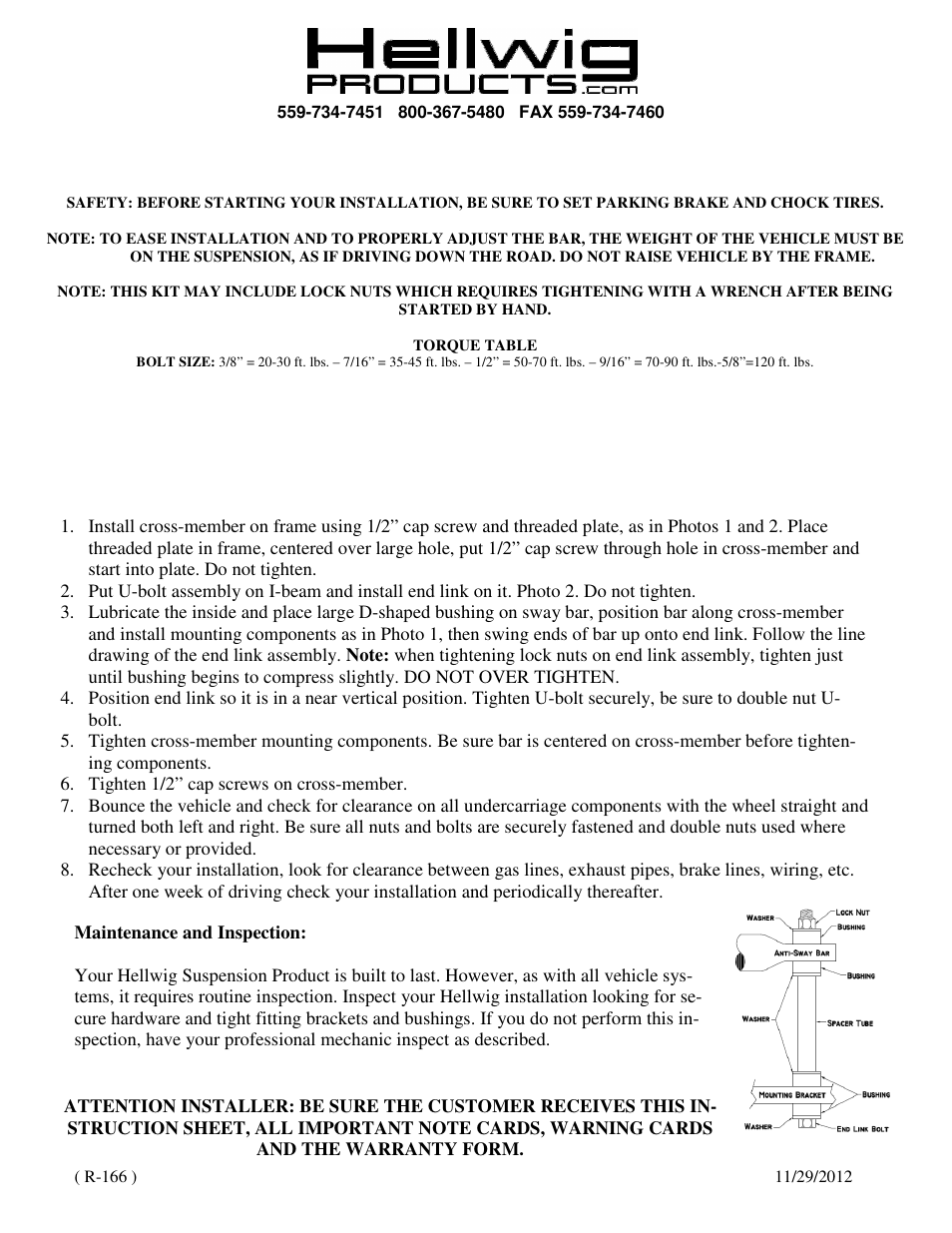 Hellwig Sway Bar 7589 User Manual | Page 2 / 2