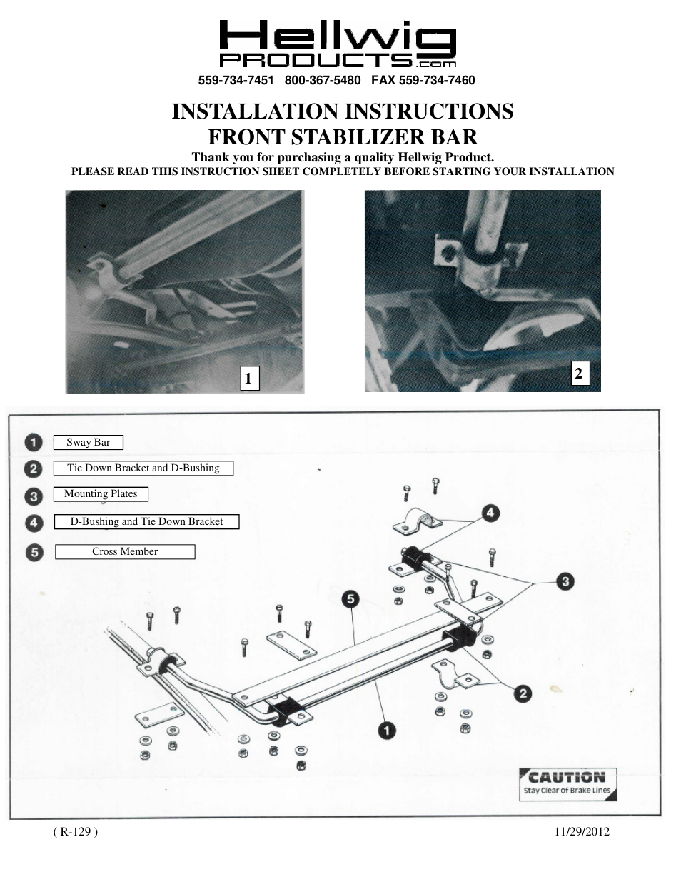 Hellwig Sway Bar 7431 User Manual | 2 pages