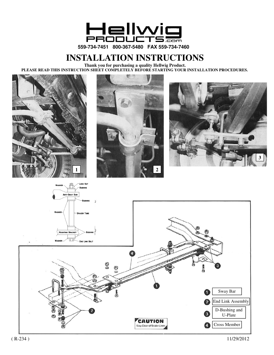 Hellwig Sway Bar 7499 User Manual | 2 pages