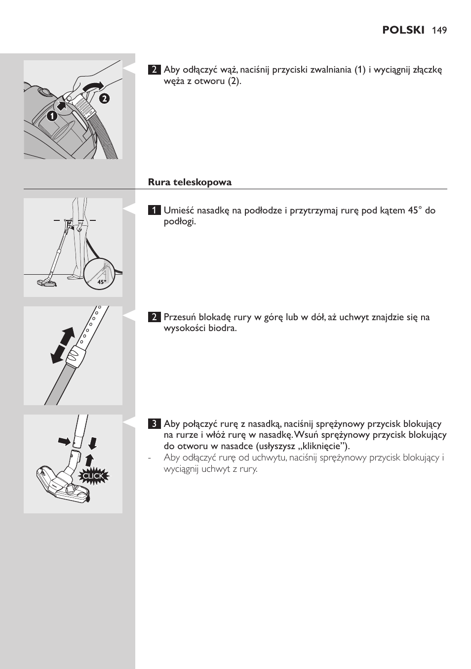 Rura teleskopowa | Philips FC8734 User Manual | Page 149 / 280