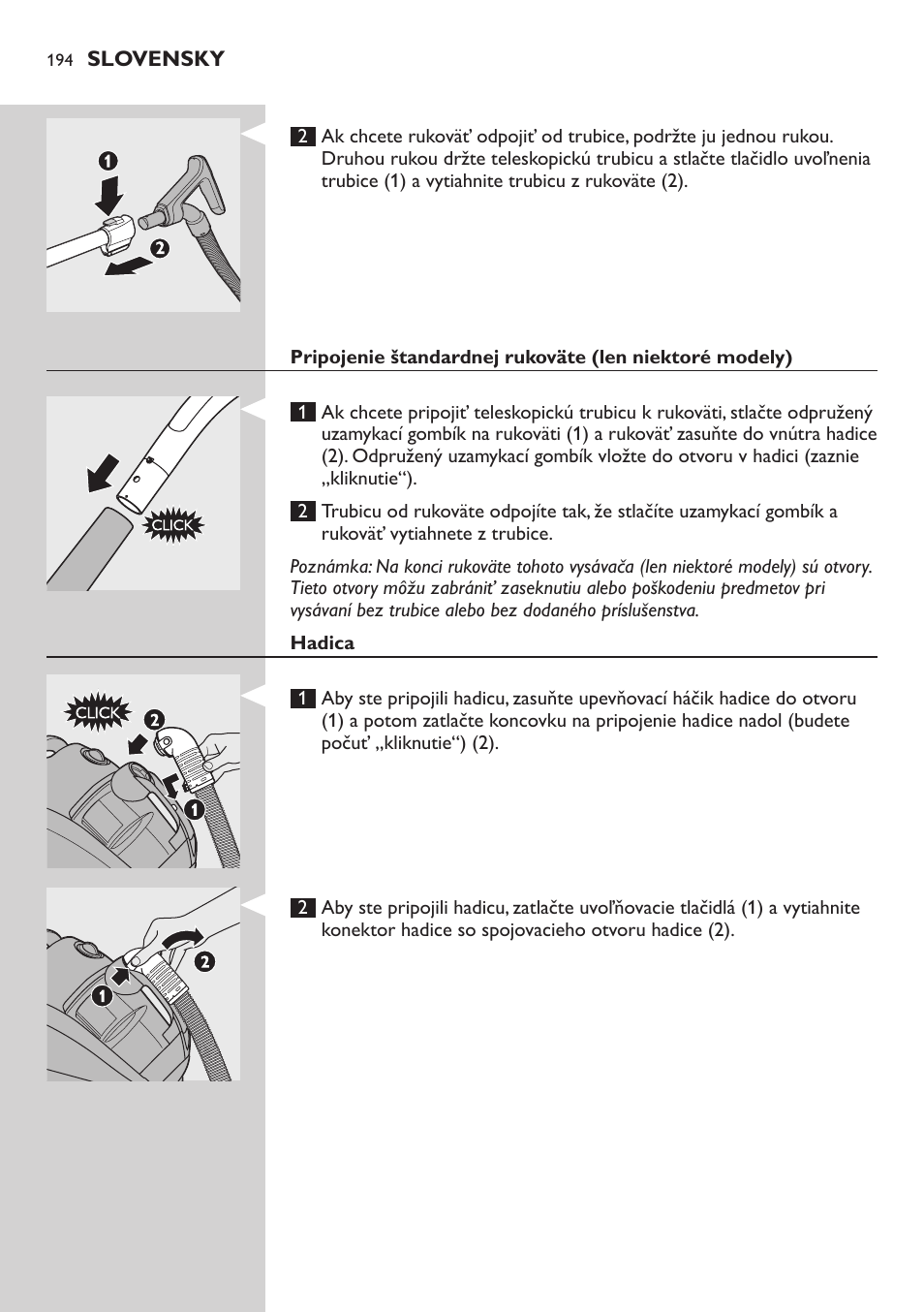 Hadica | Philips FC8734 User Manual | Page 194 / 280