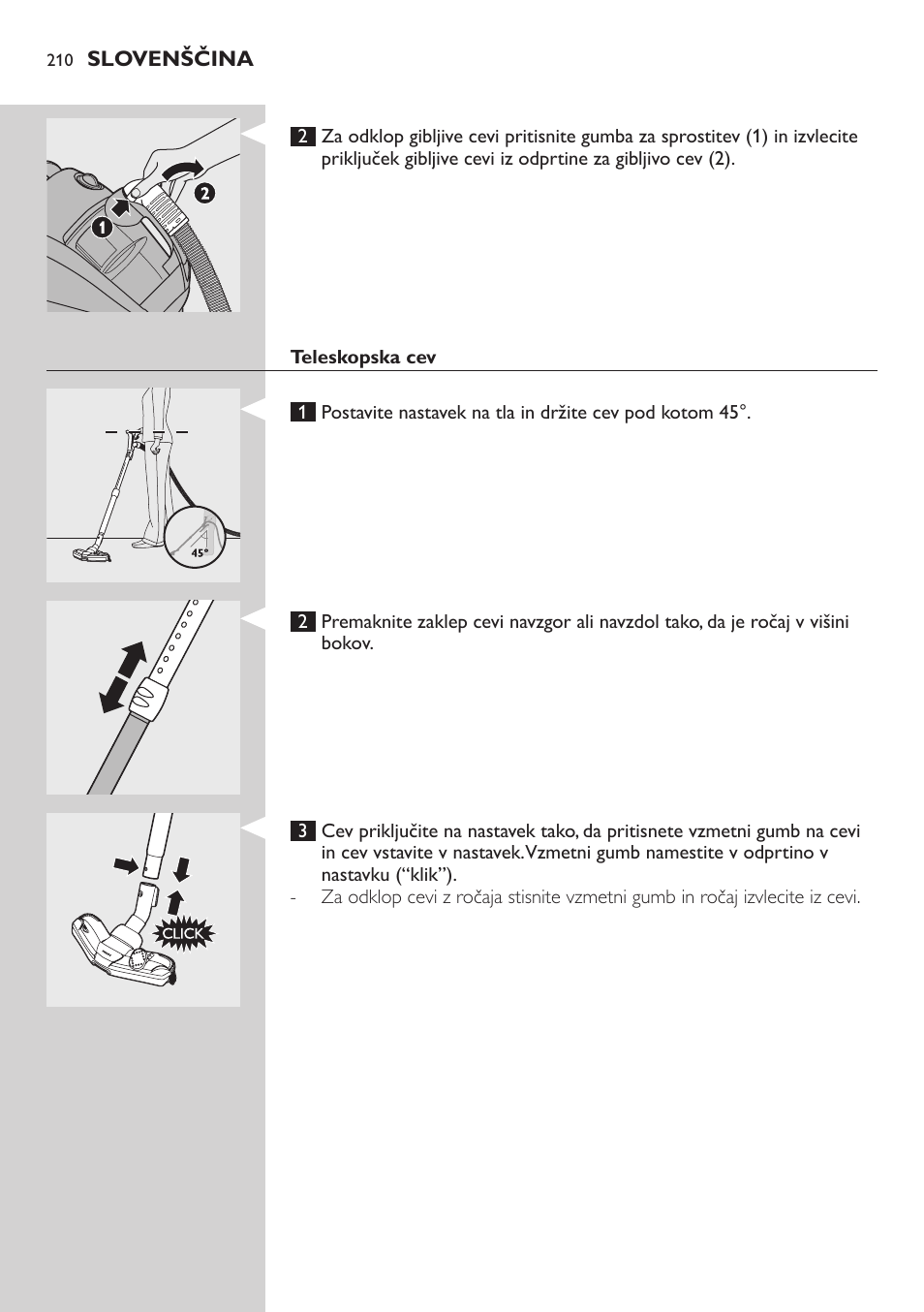 Gibljiva cev | Philips FC8734 User Manual | Page 210 / 280