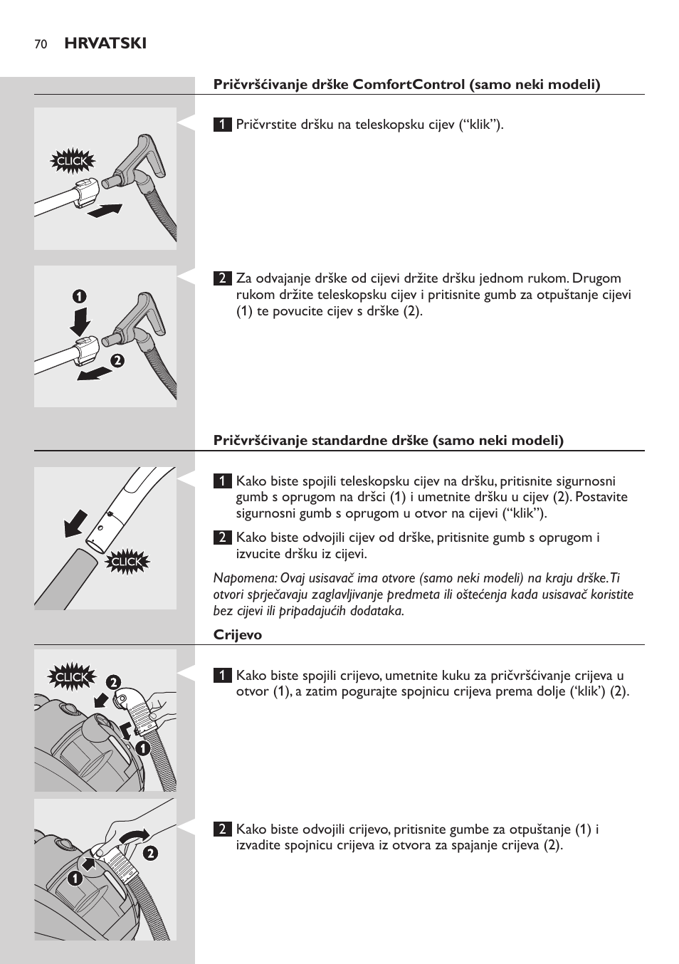 Elektromagnetska polja (emf), Priprema za korištenje, Savjet koji se tiče ergonomije | Comfortcontrol drška (samo neki modeli) | Philips FC8734 User Manual | Page 70 / 280