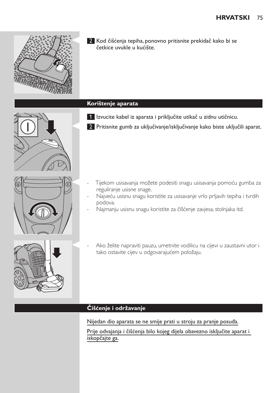 Kombinirana usisna četka (samo neki modeli) | Philips FC8734 User Manual | Page 75 / 280
