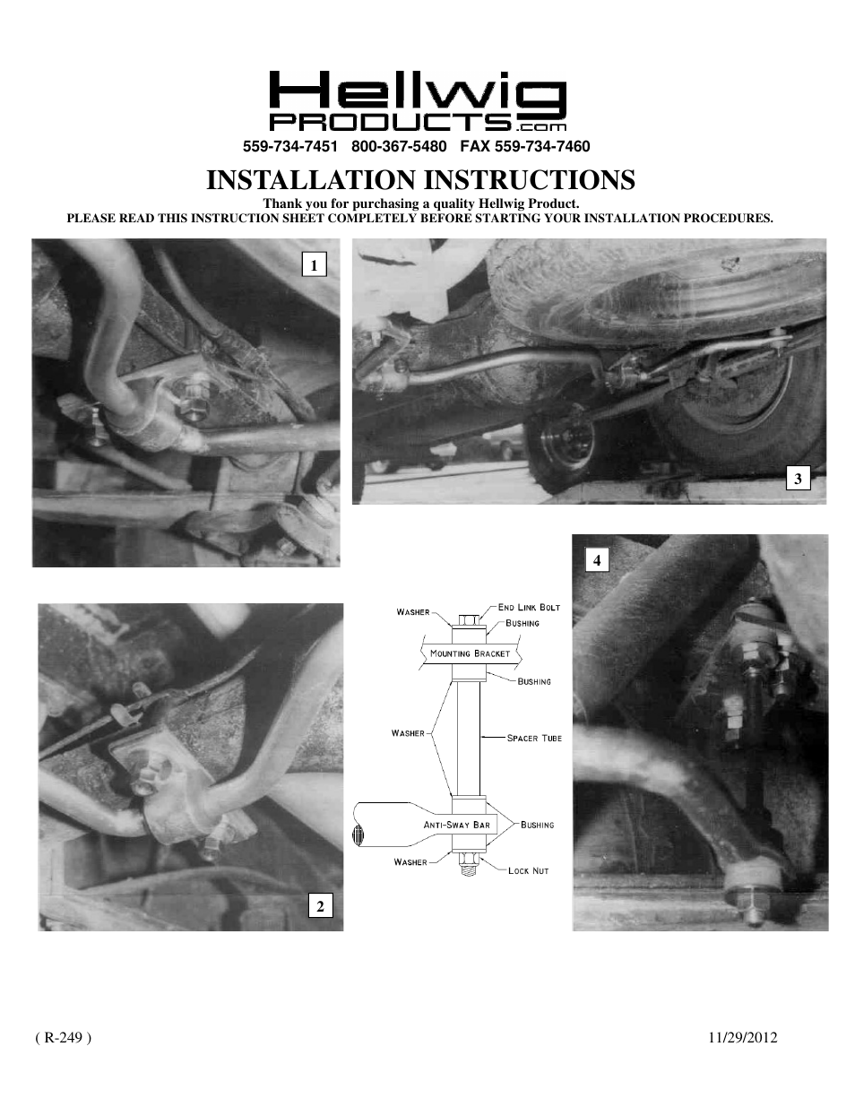 Hellwig Sway Bar 7539 User Manual | 2 pages