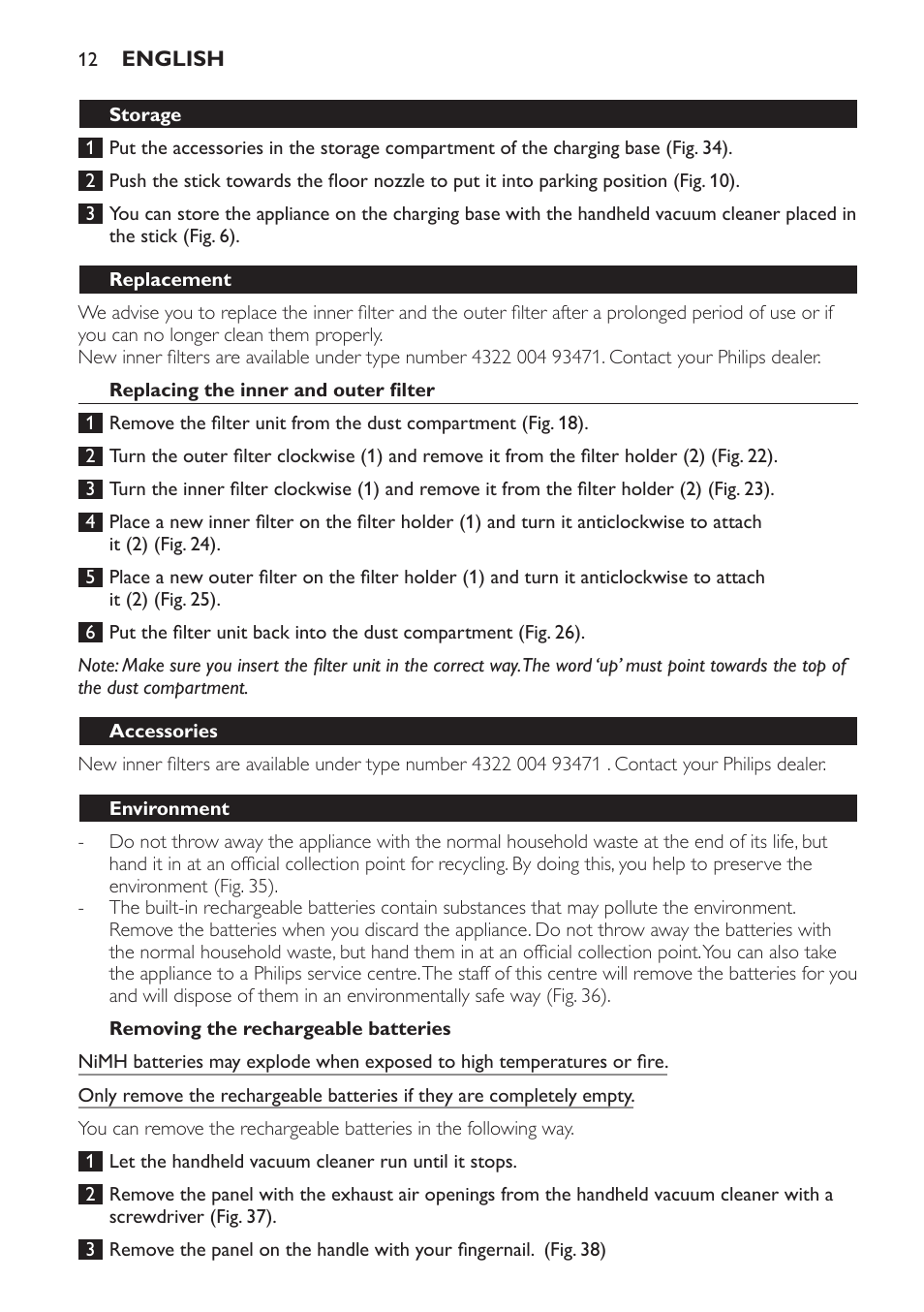 Philips FC6161 User Manual | Page 12 / 188